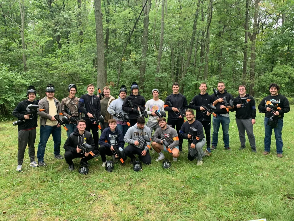 Group photo of paintballers